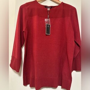 Cable & Gauge Red Cowl Neck Sweater